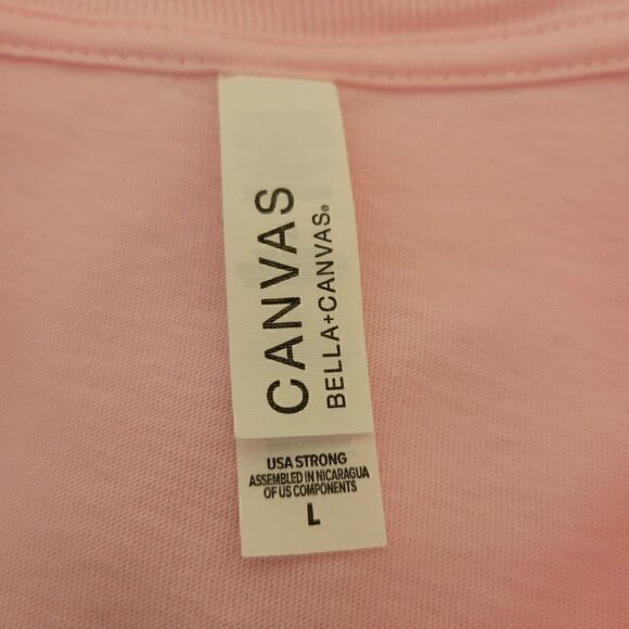 Canvas Unisex Pink Tee with Monster Print (Size L) - Picture 5 of 7